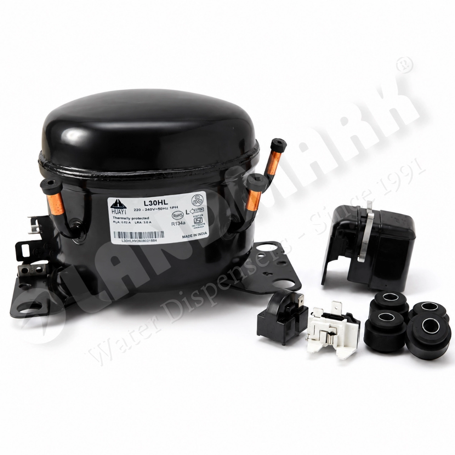 Original OEM Huayi / Eateron L30HL 1/12 HP Multi-Purpose Refrigeration & Water Dispenser Compressor
